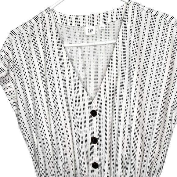GAP White & Black Striped Rayon Women's Jumpsuit Romper Size Small - Picture 5 of 11